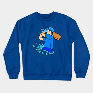 Cartoon cricket player Crewneck Sweatshirt